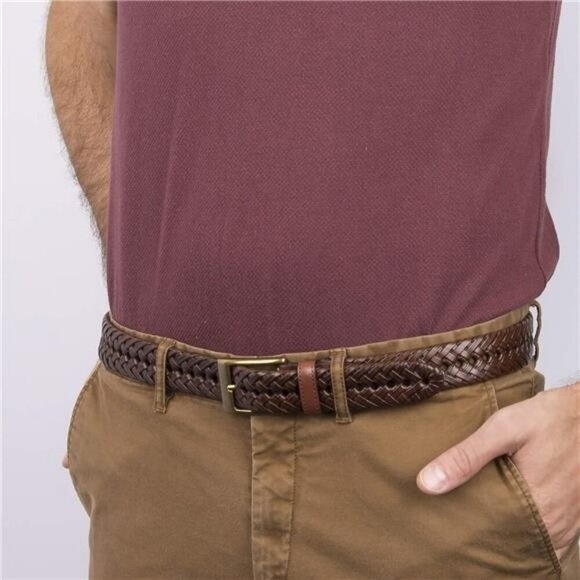 Dockers Mens Leather Braided Belt Fully Adjustable Classic Dress Casual Belt - Picture 6 of 7